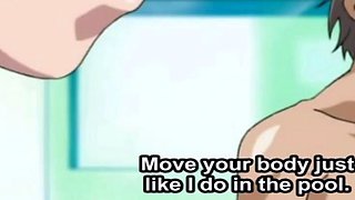 Busty Hentai Slut Seduces Young Boy at Public Pool