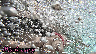Flashing My Pussy in Front of a Student in Swimming Pool and Helps Me Masturbate - It's Very Risky POV 4K