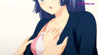 Anime MILF gets on all fours and begs for deep pounding