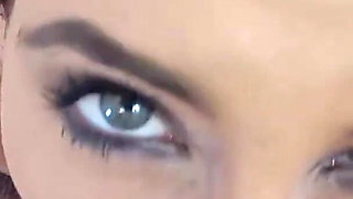 Stripper Brunette Austin Lynn POV Blowjob Deepthroat and Cum Swallow