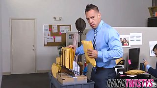 My hot boss sucks and rails my schlong in her office
