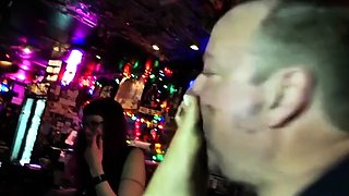 Dirty foot cleaning in public bar