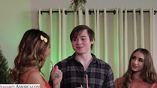 Mia Kay & Penelope Kay: A Holiday Threesome Featuring Big Tits & Big Cock!