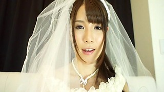 Japanese bride gets the penetration action just after the wedding