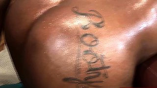 Chubby ebony milf gets a creampie from the BBC