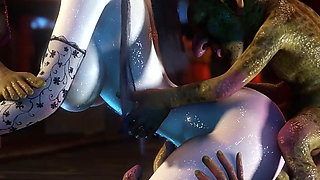 3D Huge Boobs Slut MILF Got Fucked by Monsters