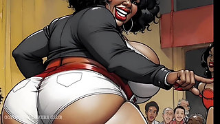 Elite Cuckold Club: Mistress Ebony BBW Fulfilling the Dreams of Old Rich Cuckolds. Cartoon Visual Novel