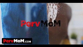 Big boobed lonely cougar step-mom relaxed a nervous son-in-law