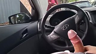 Teen Latina Gives Risky Handjob in Car - Petite Redhead Amateur