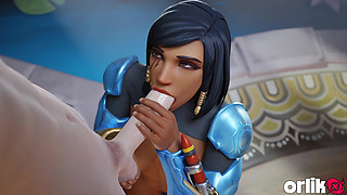 Pharah From Overwatch - Gym Training Session Blowjob & Wild Anal Fuck with Facial Ending 3D Animation