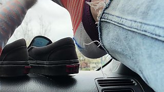 Maitresse Madelines solo foot fetish POV
