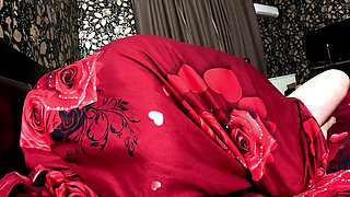 Shiny Long Jacket Seduction - Under Sheet POV and Dirty Bedroom Fantasy
