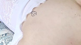 Hot Blonde Housewife Small Tits Big Ass Hairy Pussy Masturbating Waiting to Be Fucked Hard Handjob Cumshot on Tits Part 1