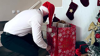 Christmas party turns into wild sex session for sweet teen