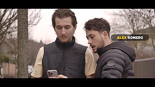 Watch these French MILFs humiliate a bald guy with their huge tits and shaved pussies