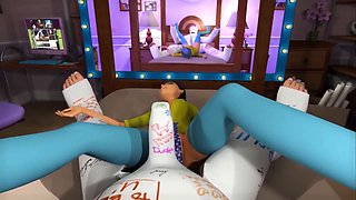 3DGSPOT - Horny Brunette Deepthroats And Fucks A Man s Big Cock In Plaster! 3D CARTOON PORN!