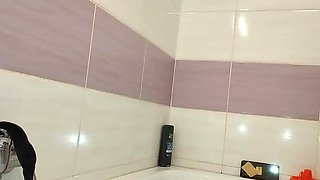 Horny Hairy Wife Shaves Her Bush - Big Tits, Big Ass, Sensual Brunette MILF