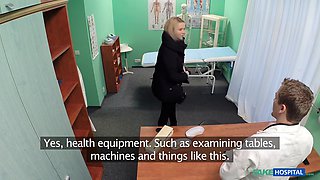 Blonde teen gets drilled hard and fast on the doctors' surgery desk in fake hospital roleplay