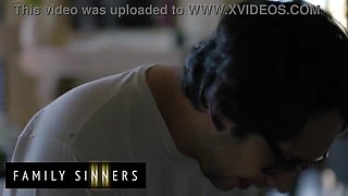 FAMILY SINNERS - Thin Black-haired Uses Her Enticing Charm On Her Stepdad To End Their Heavy Discussion