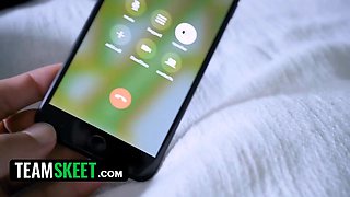 Step sisters Demi Sutra & evelin stone take turns sucking and riding bf's meaty shaft - teamskeet