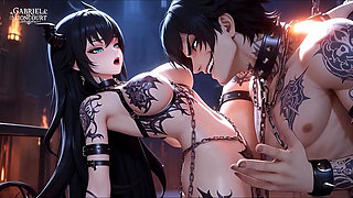 Goth Girl Bound by Vampire Lord - BDSM Monster Hentai 1