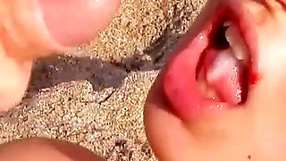 Men fuck sexy blonde teen Nicole Pearl on beach