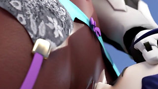 Tasty Bald Brown Pussy Getting Licked by Widowmaker