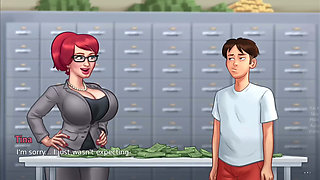 Big boobs Tina fucks monster cock Anon on a big pile of money - gameplay part 4