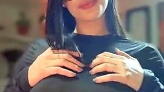 Amateur striptease and Solo masturbation