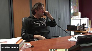 Pierced Blonde MILF Secretary Takes Hard Anal Pounding