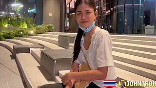 Skinny and petite Thai slut is ready to get the white man pleased