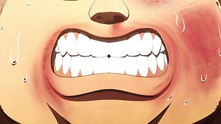 Thrilling animated showdown with fierce passion in a public arena