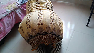 Desi big assed daughter in law got stuck while cleaning under the bed, then father in law fucked her ass hard