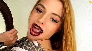 Skinny pierced amateur redhead rough fucking huge toys
