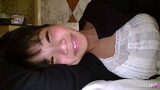 Petite Japanese Step-sister Tricked to Taboo Creampie Fuck at Overnight in One Room at Holiday Trip