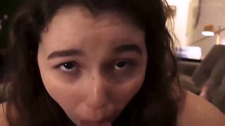 Cam whore blackmailed into fucking her father