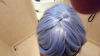 Taking a Nice, Long Piss Shower Then Swallowing Warm Piss and Cum