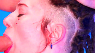 POV Eva Fay Blowjob & Pussy Fucking - Alternative Girl in Pink Lingerie