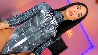 Cute curly brunette solo webcam masturbation