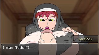 Anime mom with big boobs gets down to business in a hentai RPG game