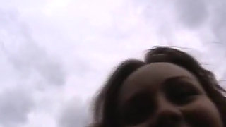 Two Cute German Babes Playing Together in Outdoor Session