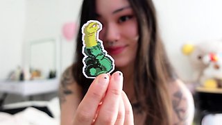 Busty piss fetish babe plays with toys on urine soaked table