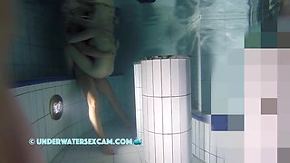 Hot Couple Has Underwater Sex In A Corner