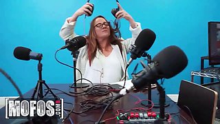 Mofos - Bree Brooks taunts Johnny Love with her hooters, turning a live podcast into a passionate fuckfest
