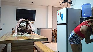 Stepdaughter Wants to Have Sex in the Kitchen but Sex Ends in the Bedroom