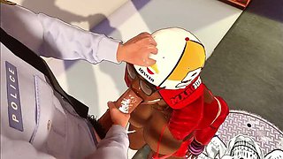 Perverted Cop Fucks Ebony Girl with Big Tits and Bubble Butt