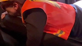 I Creampied My Construction Worker Inspected and Creampied in the Car on the Construction Site