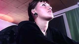 Cute tattooed slim brunette webcam solo babe