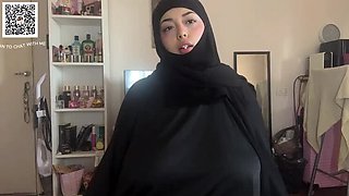 Hijabi Teen Bubblesincollege JOI with Huge Natural Tits and Big Nipples