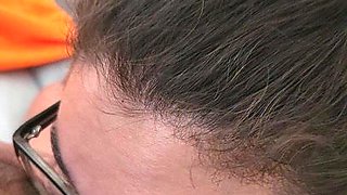 Voluptuous beauty's raw passion ignites in a vintage intimate cleaning